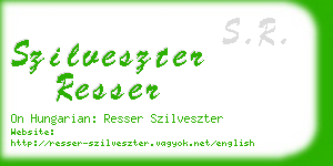 szilveszter resser business card